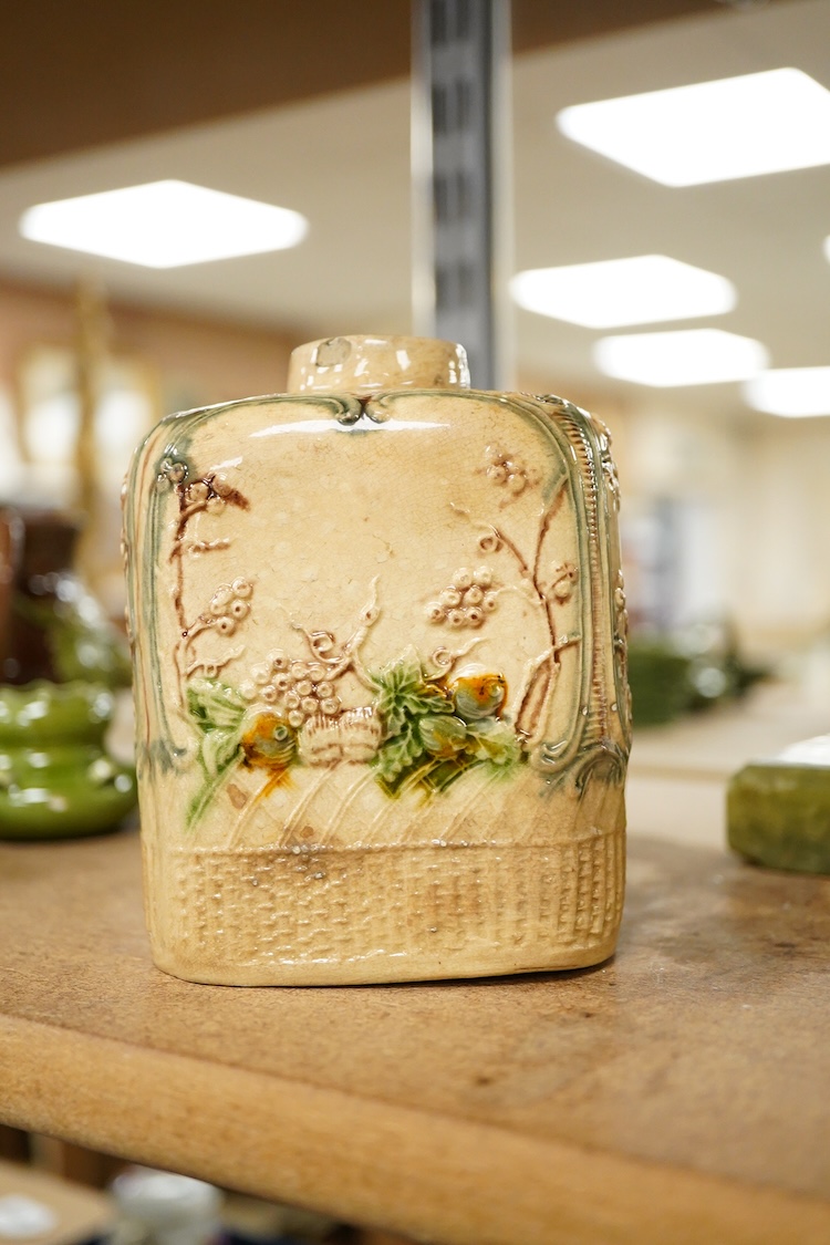 A William Greatbatch creamware tea canister, c.1770-80 - 11cm high